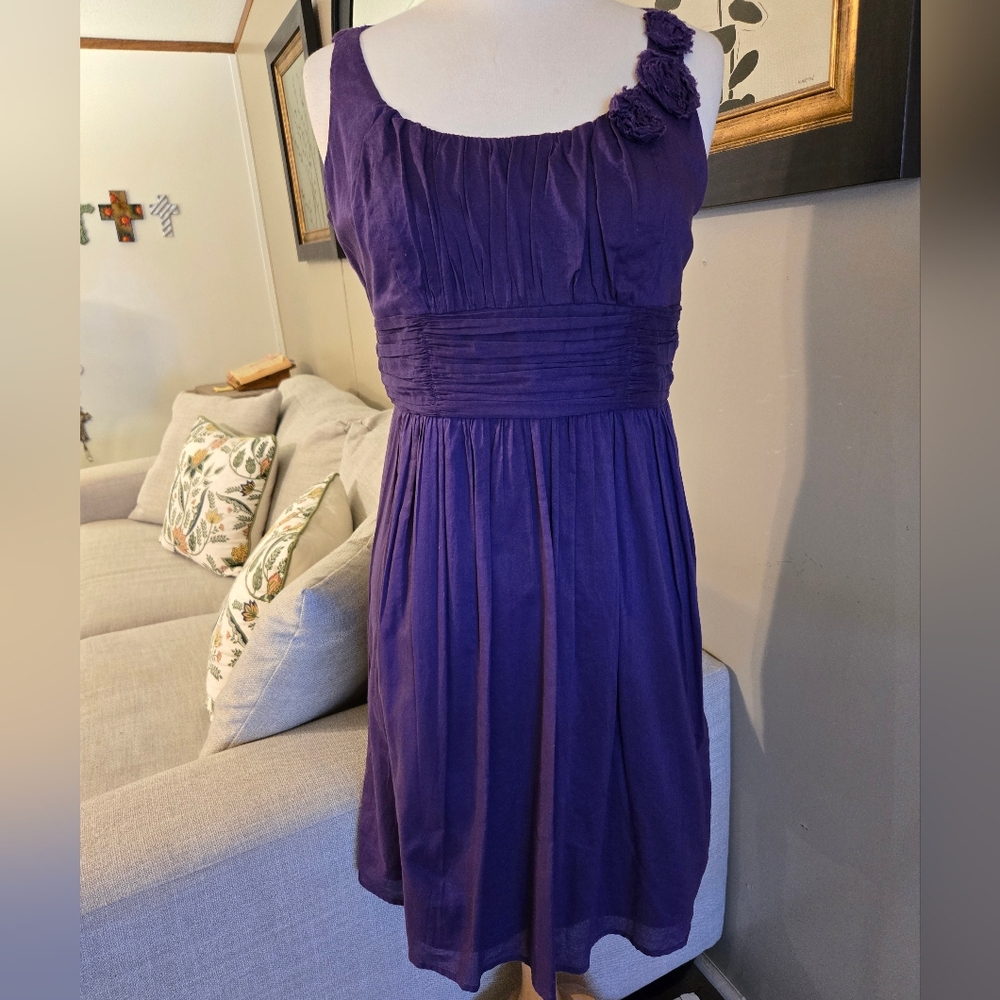 Ann Taylor Loft:Elegant Purple Sleeveless Dress